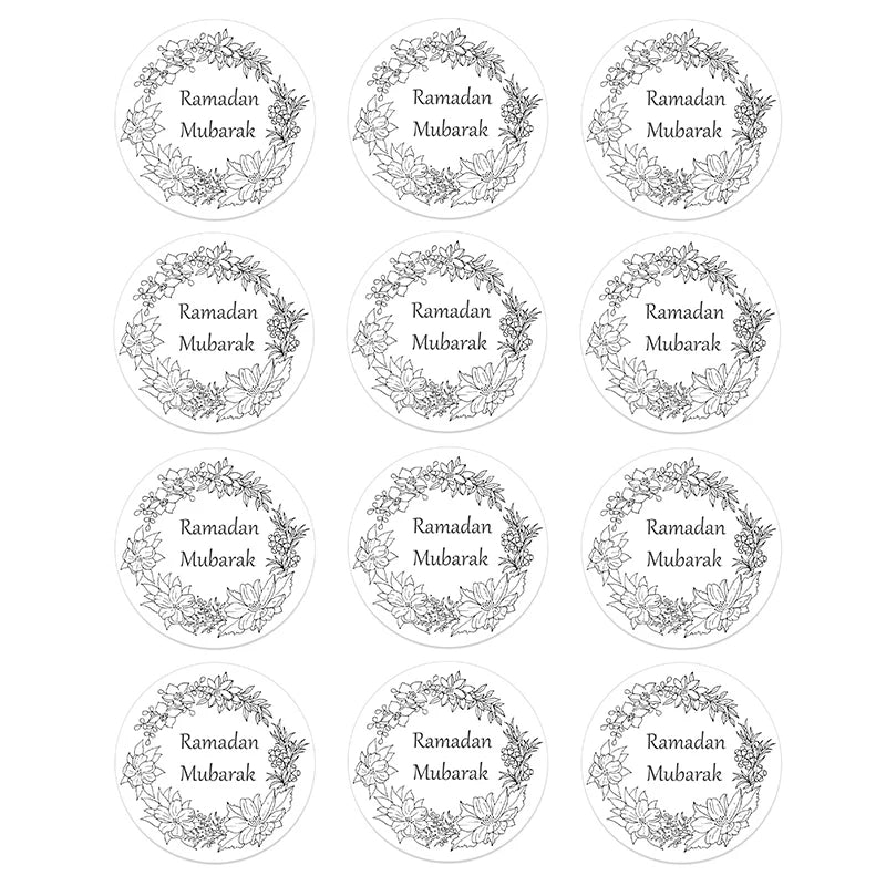24/48pcs EID Mubarak Decor Stickers Ramadan Mubarak Decoration Islam Muslim Festival Favor Gifts Labels HAJJ Ramadan Kareem