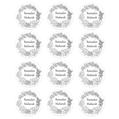 24/48pcs EID Mubarak Decor Stickers Ramadan Mubarak Decoration Islam Muslim Festival Favor Gifts Labels HAJJ Ramadan Kareem