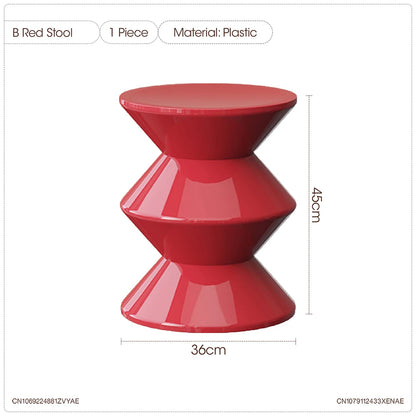Round Small Coffee Table Plastic Footstool Living Room Sofa Side Tables Shoe Changing Stool Bedroom Small Nightstands Furniture