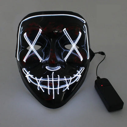 Wireless Halloween Neon LED Purge Mask Masque Masquerade Party Masks Light Grow in the Dark Horror Mask Glowing Masker