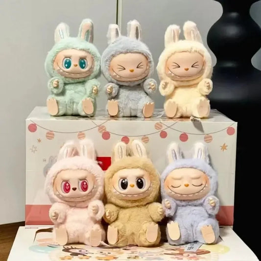 Labubu Figure Doll Have a Seat Series Blind Box Hot Toy 2nd Heartbeat Macaron Vinyl Face PVC Ornament Keychain Gift for Kids