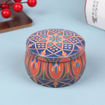 1PC Vintage Candle Tin Can Candy Cookie Storage Box Dry Spice Storage Jar Suitable DIY Candle Cosmetic Ointment Making Christmas
