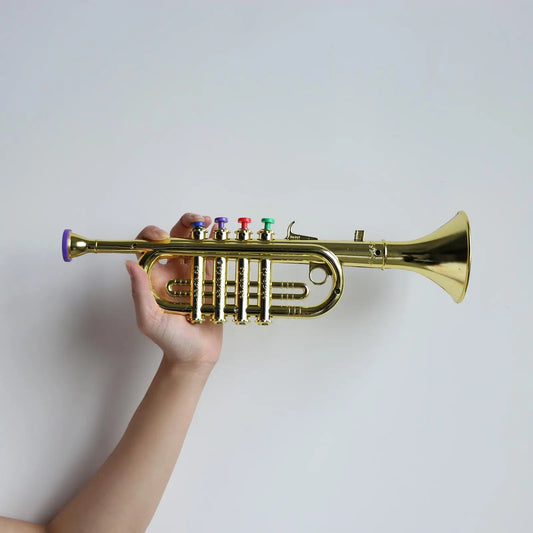 Plastic Trumpet Wind Instrument for Children With 3 Colored Keys Clarinet Mini Music Educational Toy for Early Developmental