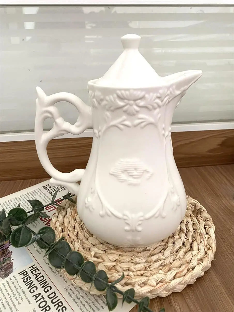 The Italian Baroque Style Ceramic Coffee Tea Set Coffee Pot Tea Kettle Teapot Creative Coffee Mugs