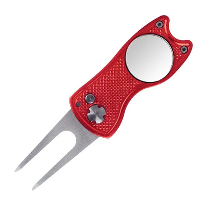 1pc Foldable Golf Divot Repair Tool With Golf Ball Tool Pitch Groove Cleaner Golf Accessories Putting Green Fork Training Aids