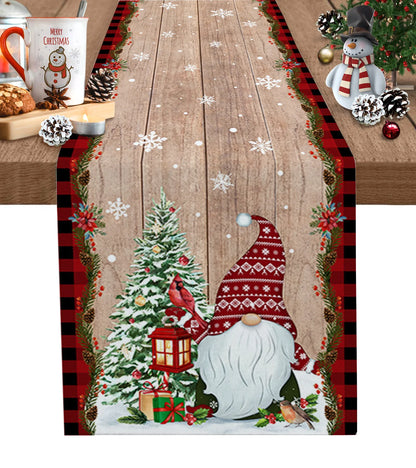 Christmas Christmas Tree Christmas Gnome Wedding Decorations Coffee Table Decor Tablecloth Table Kitchen Decorative Table Runner