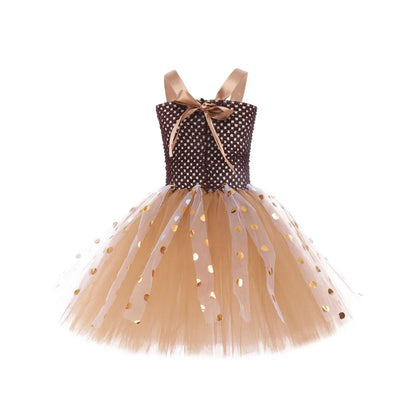 Reindeer Girls Christmas Costume Carnival Kids Animal Dress Up Fancy Dress Girl Tutu Dress Costume Halloween Children Cosplay