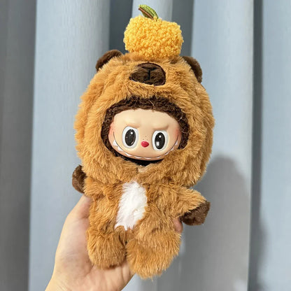 17cm Mini Plush Doll'S Clothes Outfit Accessories for Korea Kpop Exo Labubu Idol Dolls Kapibala Onesie Clothing DIY Kid Gift