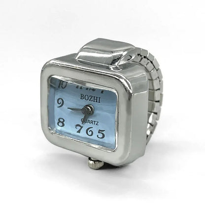 Steel Fun Vintage Punk Quartz Finger Pocket Watch Ring for Women Men Goth Clock Rings Digital Watch Elastic Stretchy Rings Gifts