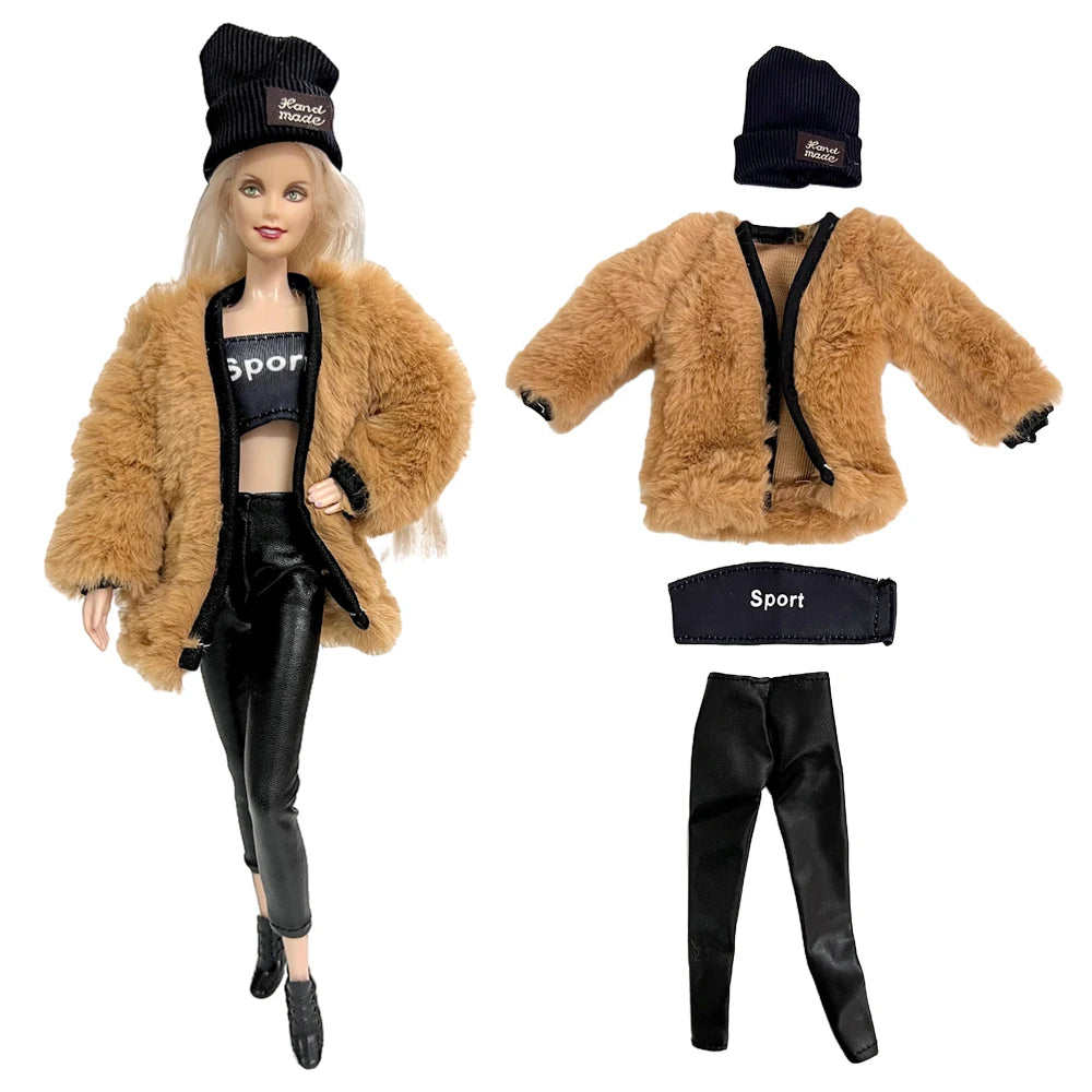 NK 1 Set 30CM Princess Clothes Outfit Dress Fashion Coat  Pants Clothes for Barbie Doll Accessories Girl Toy  JJ