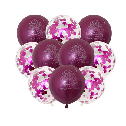 10pcs Eid Mubarak Metal Latex Balloon Ramadan Kareem Decoration Air Globos Ramadan Mubarak Muslim Islamic Festival Party Decor