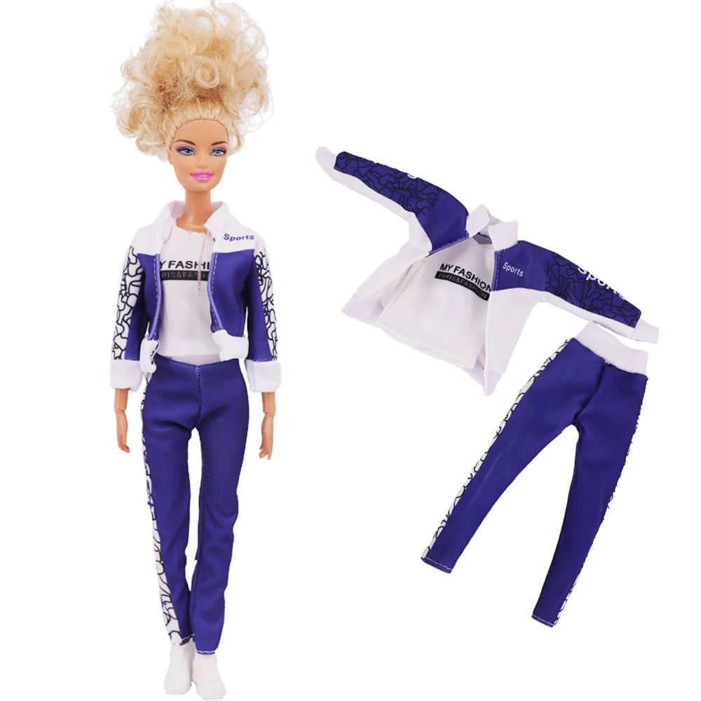 Pop Doll Clothes Sportswear Outfit Dress Fashion Coat Hoodie Top Pants Hats Clothing for Barbis&BJD Doll Accessories Girl`s Toy
