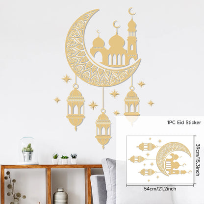 Eid Mubarak 2024 Wall Stickers Ramadan Decorations for Home Islamic Ramadan Kareem Muslim Party Decor Eid Mubarak Gifts Al Adha