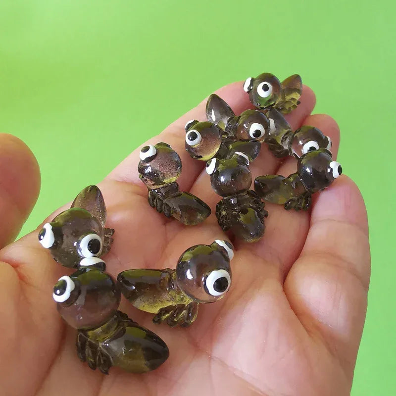 10Pcs/Green Frogs/Doll House//miniatures/cute/fairy Garden Gnome/Moss Terrarium Decor/Crafts/Bonsai/Diy Supplies