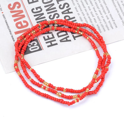 2022 Bohemia Double Layer Beads Belt Body Chain Women Summer Sexy Bikini Beach Waist Chain Charms Vintage Dress Waistband Belts