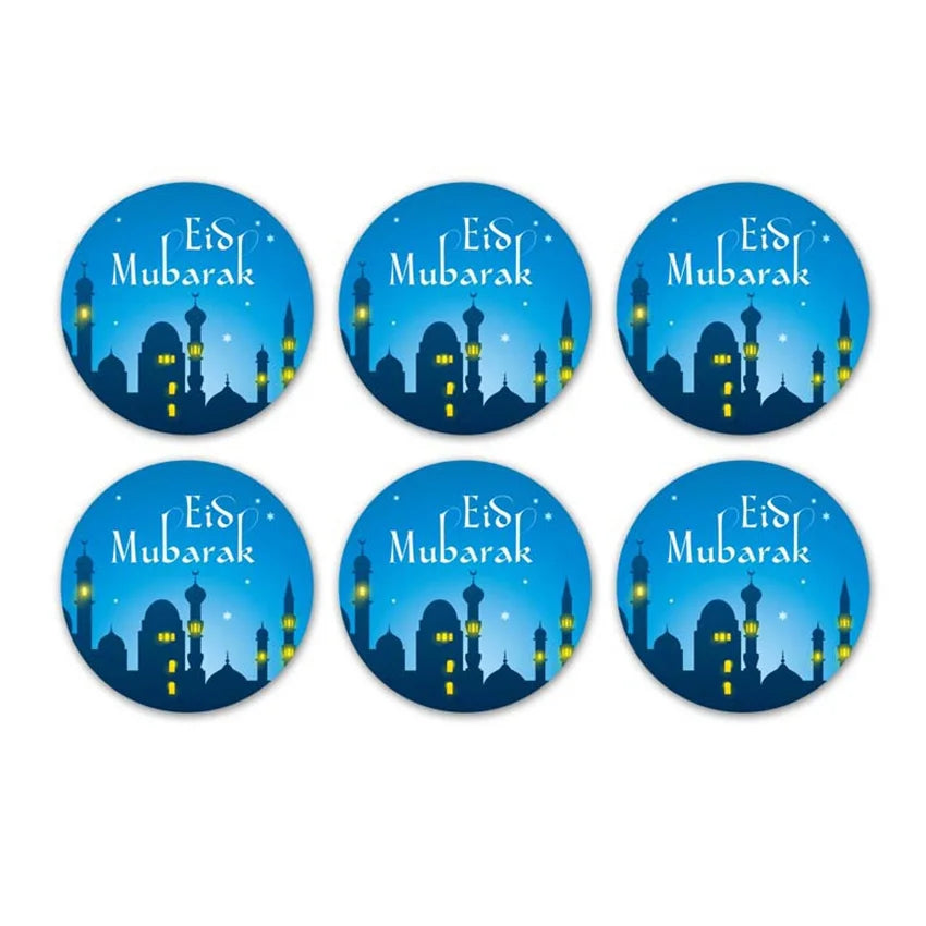 30/60pcs 4cm EID Mubarak Decorations Gift Label Stickers Islamic Muslim Eid Al-Fitr Ramadan Kareem Candy Bag Seal Party Supplies