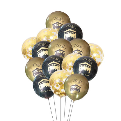 1Set Eid/Hajj Mubarak Latex Balloon Ramadan Kareem Decor Umrah Mubarak Muslim Islamic Hajj Festival Party Supplies 2025
