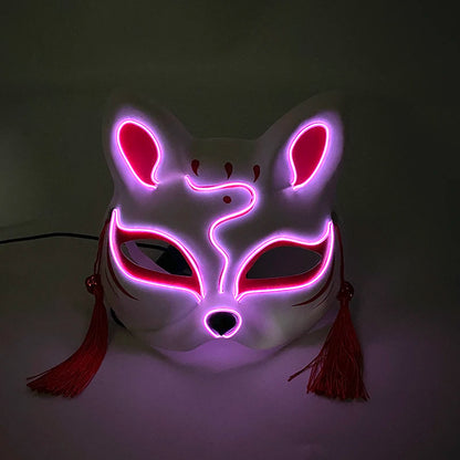 Halloween 10 Colors LED  Neon El Wire  Mask Cosplay  Luminous Fox Mask Dance Party  Dress Accessories