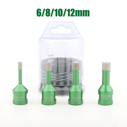 4/7/912Pcs Diamond Dry Drill Bits Hole Saw Kit for Ceramic Tile Granite Marble M14 Thread Cyclone Type Masonry Hole Opener Tools