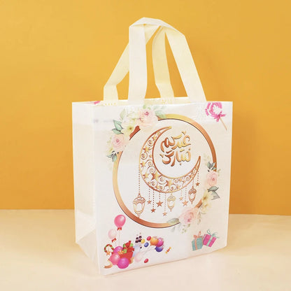 1/4Pcs Ramadan Kareem Gift Bags Nonwoven Candy Cookie Snack Packaging Bag Box Eid Mubarak Muslim Islamic Festival Party Supplies