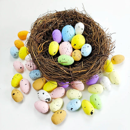 10-15Cm Easter Artificial Bird Nest Easter Eggs Natural Rattan Nest Eggs Storage Easter Decoration 2024 Kids Diy Craft Supplies