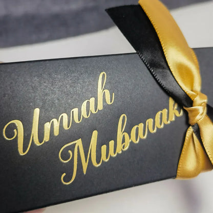 Umrah Mubarak Cardboard Treat Gift Boxes for Islam Eid Ramadan Mubarak Candy Box Goody Gifts Boxes Crafting Cookie Boxes（black）