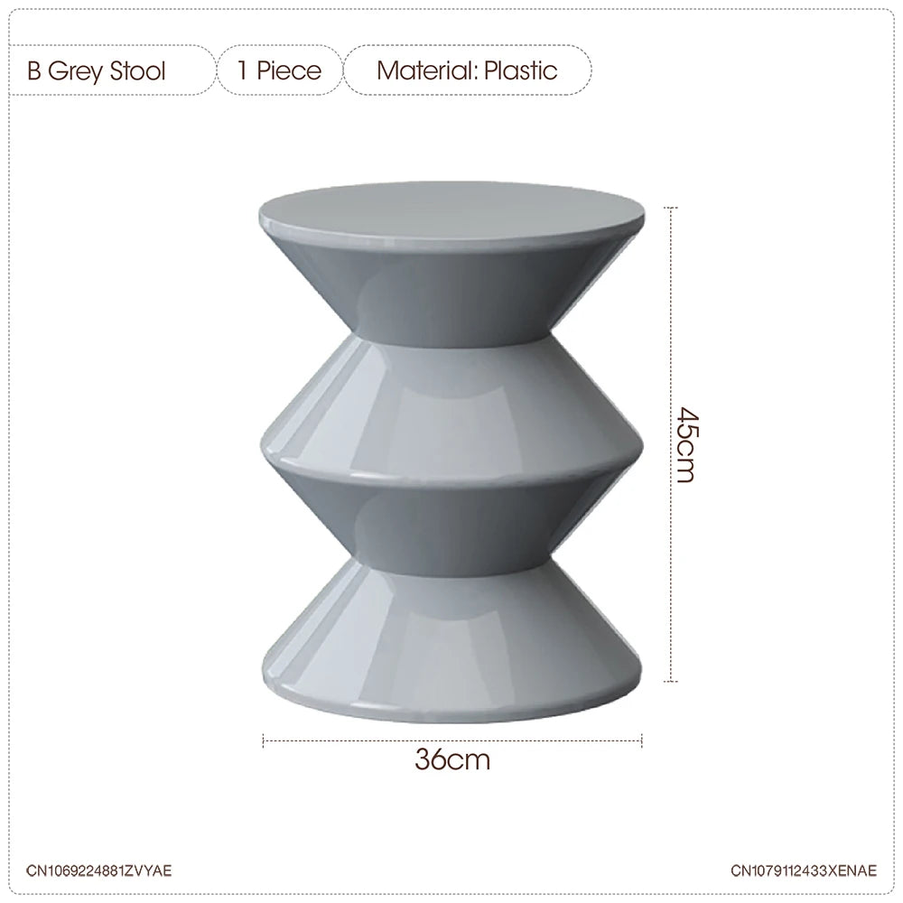 Round Small Coffee Table Plastic Footstool Living Room Sofa Side Tables Shoe Changing Stool Bedroom Small Nightstands Furniture