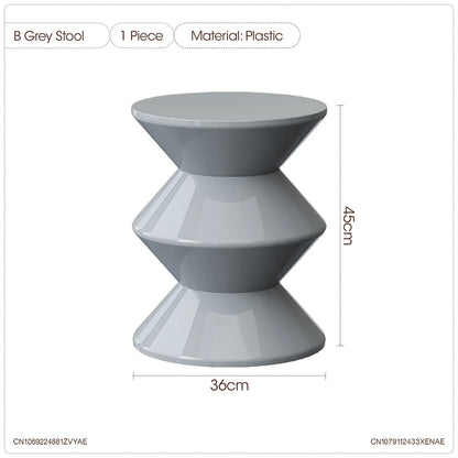 Round Small Coffee Table Plastic Footstool Living Room Sofa Side Tables Shoe Changing Stool Bedroom Small Nightstands Furniture