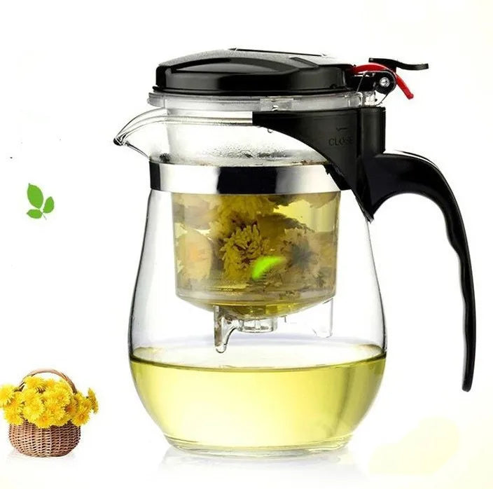 Heat Resistant Glass Teapot, Chinese Tea Set, Puer Kettle, Coffee Glass Maker, Convenient Office Tea Pot With Filter, Hot Sale