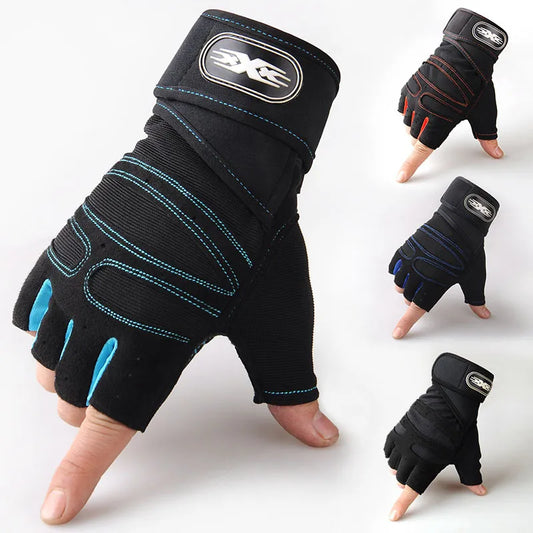 Weightlifting Gym Men Gloves Fitness Anti-Slip Dumbbell Anti-Shock Half Finger Body Building Training Sports Cycling Women Glove