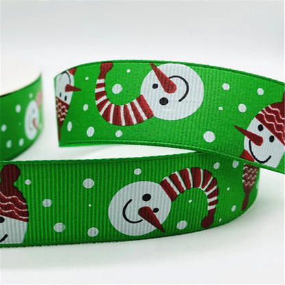 5yards/Lot 25MM Christmas Ribbon Printing Christmas Peripheral Ribbon for Bow Christmas Decoration DIY Gift Wrapping