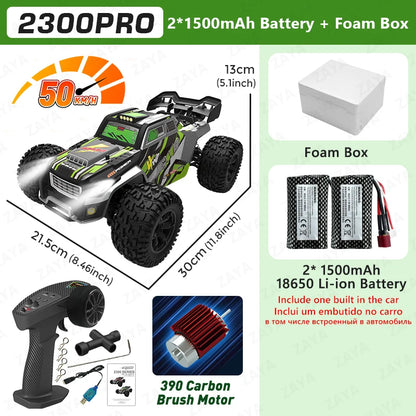 1:16 70km/H or 50km/H 4WD RC Car With LED Remote Control Cars High Speed Drift Monster 4x4 Truck for Kids Toy 2300PRO 2300MAX