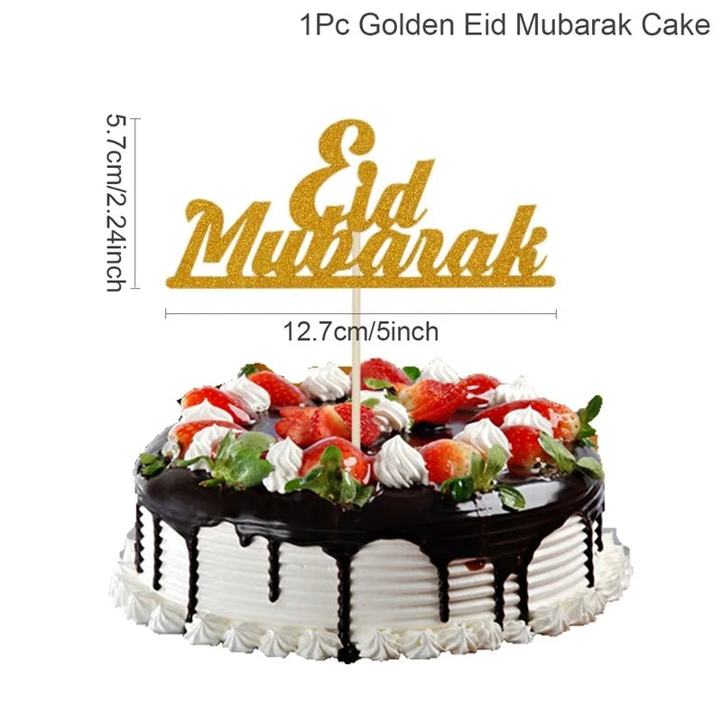 Eid Mubarak Banner Bunting Balloons Plates Tablecloth Kareem Ramadan Decoration for Home 2024  Muslim Islamic Party Supplies