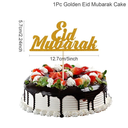 Eid Mubarak Banner Bunting Balloons Plates Tablecloth Kareem Ramadan Decoration for Home 2024  Muslim Islamic Party Supplies