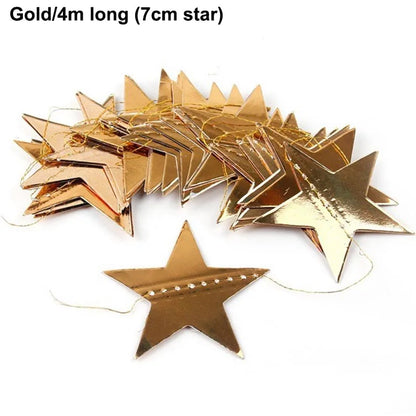 4M EID Ramadan Garland Moon Star Hanging Banner Streamer Party Backdrop for Birthday Baby Shower Islam Mubarak Party Decor 2024