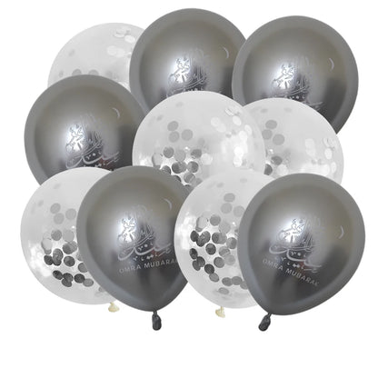 10pcs Eid Mubarak Metal Latex Balloon Ramadan Kareem Decoration Air Globos Ramadan Mubarak Muslim Islamic Festival Party Decor