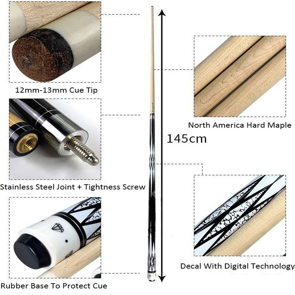 American Maple Billiard Pool Cue Stick, 57 "Billard Nine Ball Cue, 1 Split