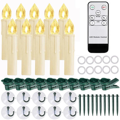 10/20/30/40pcs Candle Light Timer Remote Home Decor Artificial Flameless Led Candle Lamps Waterproof Christmas Candles Wholesale