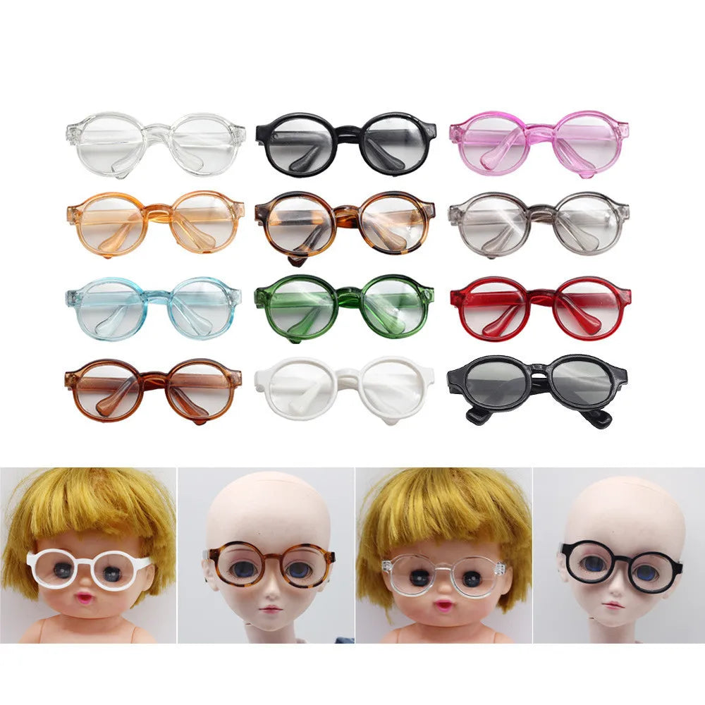 6.5cm 9cm Transparent Plastic Glasses for 1/8 1/6 1/3 1/4 BJD for Labubu MSD SD Plush for EXO Doll Sunglasses