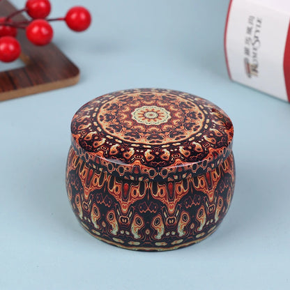 1PC Vintage Candle Tin Can Candy Cookie Storage Box Dry Spice Storage Jar Suitable DIY Candle Cosmetic Ointment Making Christmas
