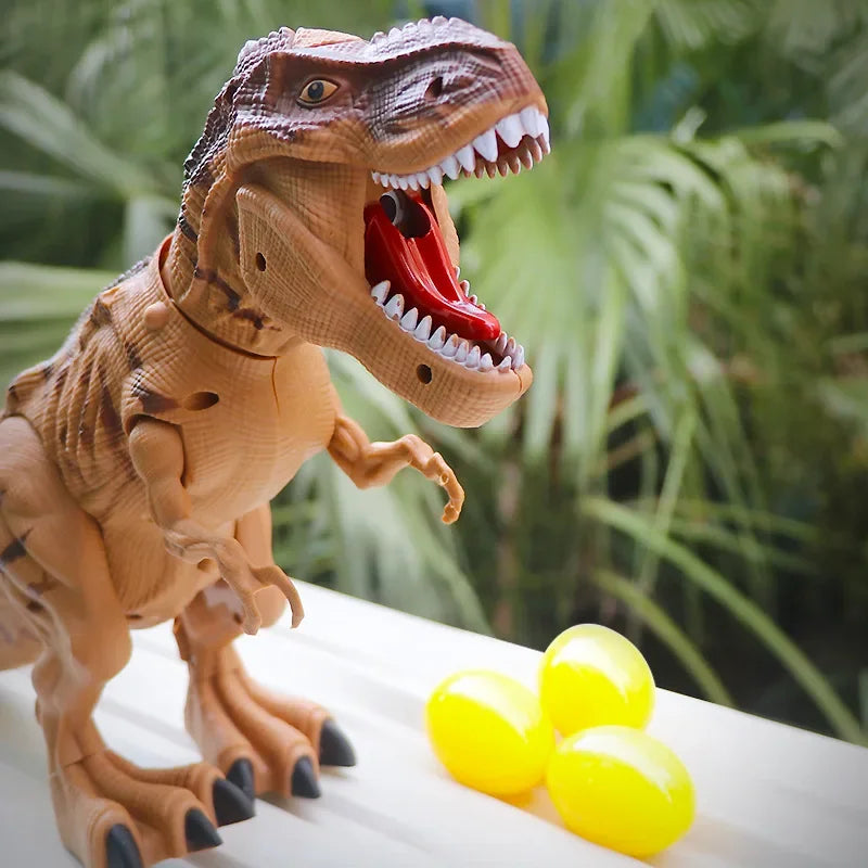 Large Electric Dinosaur Toys Walking Jet Dinosaur World With Mechanical Voice Tyrannosaurus Rex Luminous Egg Children Baby Gifts