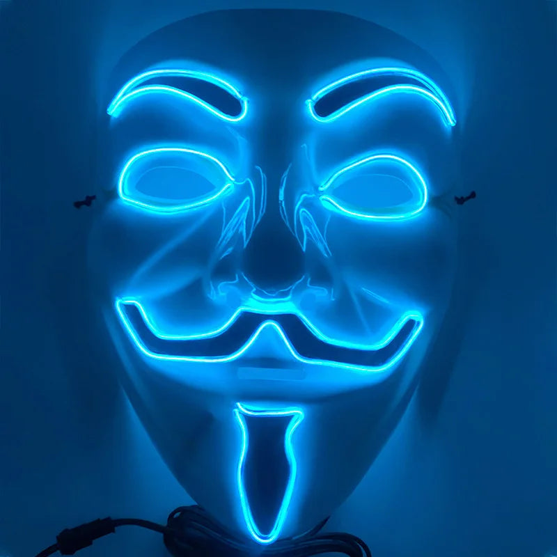 Halloween Mask Mixed Color Led Mask Party Masque Masquerade Masks Neon Maske Light Glow in the Dark Horror Mask Glowing Masker