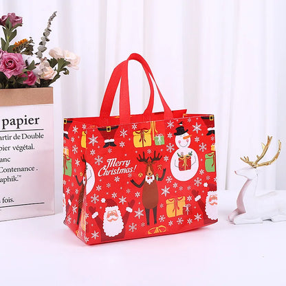 4pcs Christmas Gift Bag Santa Claus Snowman Non-Woven Tote Bag Candy Gift Packaging Bag 2023 Christmas Party Home Navidad Noel