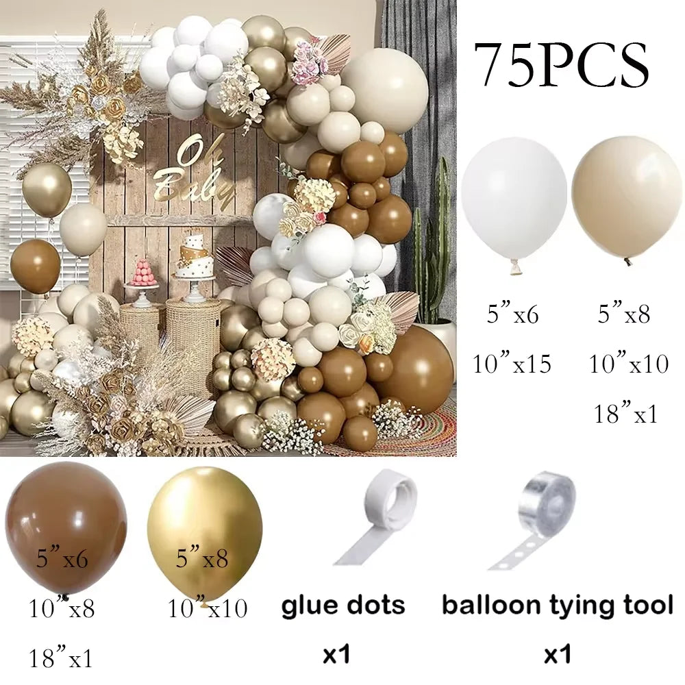 115pcs Baby Blue Balloons Garland Birthday Party Decor Balloon Arch Kit Skin Khaki Globos Baby Shower Gender Reveal Decoration