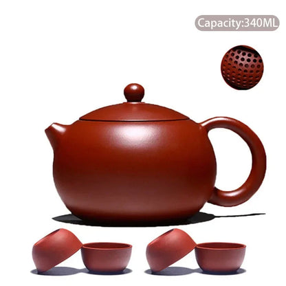 High-End Yixing Purple Clay Teapot Famous Handmade Ball Hole Filter Xishi Tea Pot Raw Ore Dahongpao Kettle Zisha Tea Set Gifts