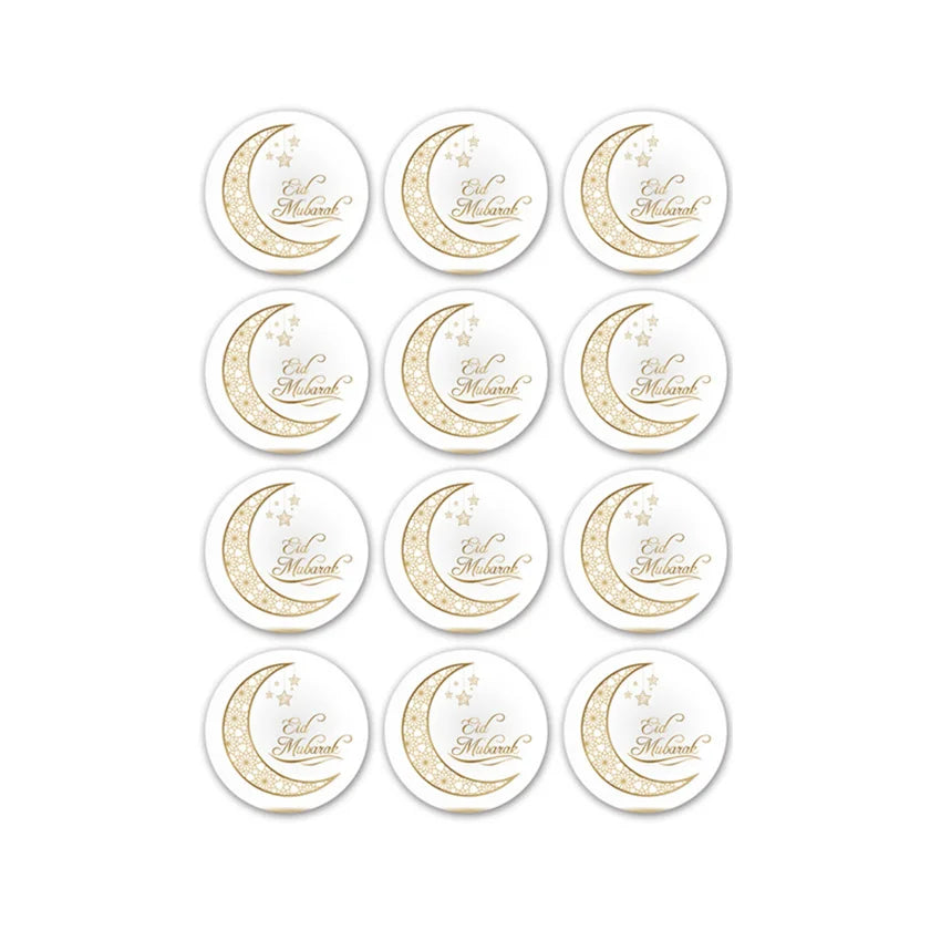 60Pcs Ramadan Kareem Eid Al-Fitr Decorative Stickers Blessed Eid Mubarak Muslim Religion Festival Decor Food Gift Bag Sealing