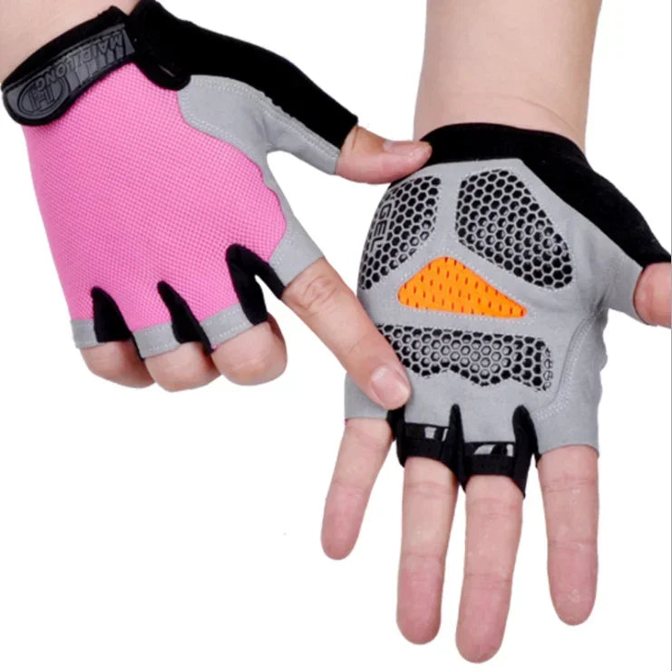 Anti Slip Shock Breathable Half Finger Gloves Breathable Cycling Gloves Fitness Gym Bodybuilding Crossfit Exercise Sports Gloves