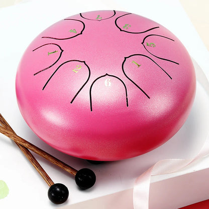 Hluru Glucophone Steel Tongue Drum 6 Inch 8 Notes Ethereal Drum Tone Key D5 Drum Percussion Children Musical Instrument