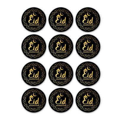 60Pcs Ramadan Kareem Eid Al-Fitr Decorative Stickers Blessed Eid Mubarak Muslim Religion Festival Decor Food Gift Bag Sealing