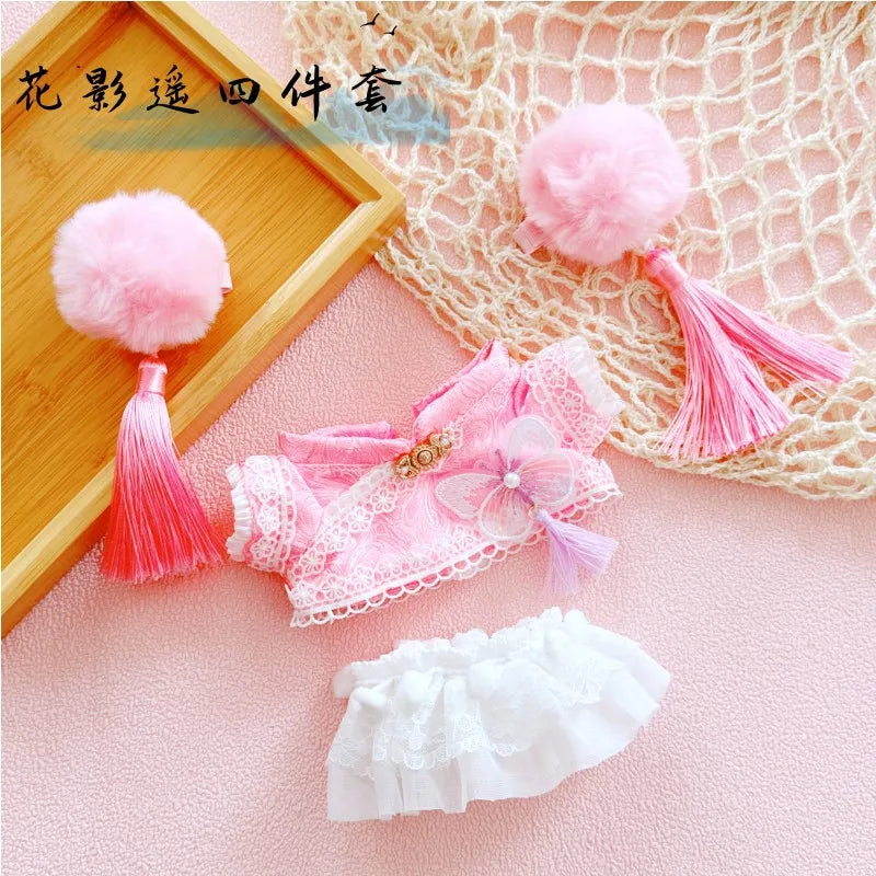 20cm Doll Clothes Outfit Hoodies Skirt Stuffed Dolls Dress Up Doll Accessories Outfit Change Dress Game Playing House Gift Toys